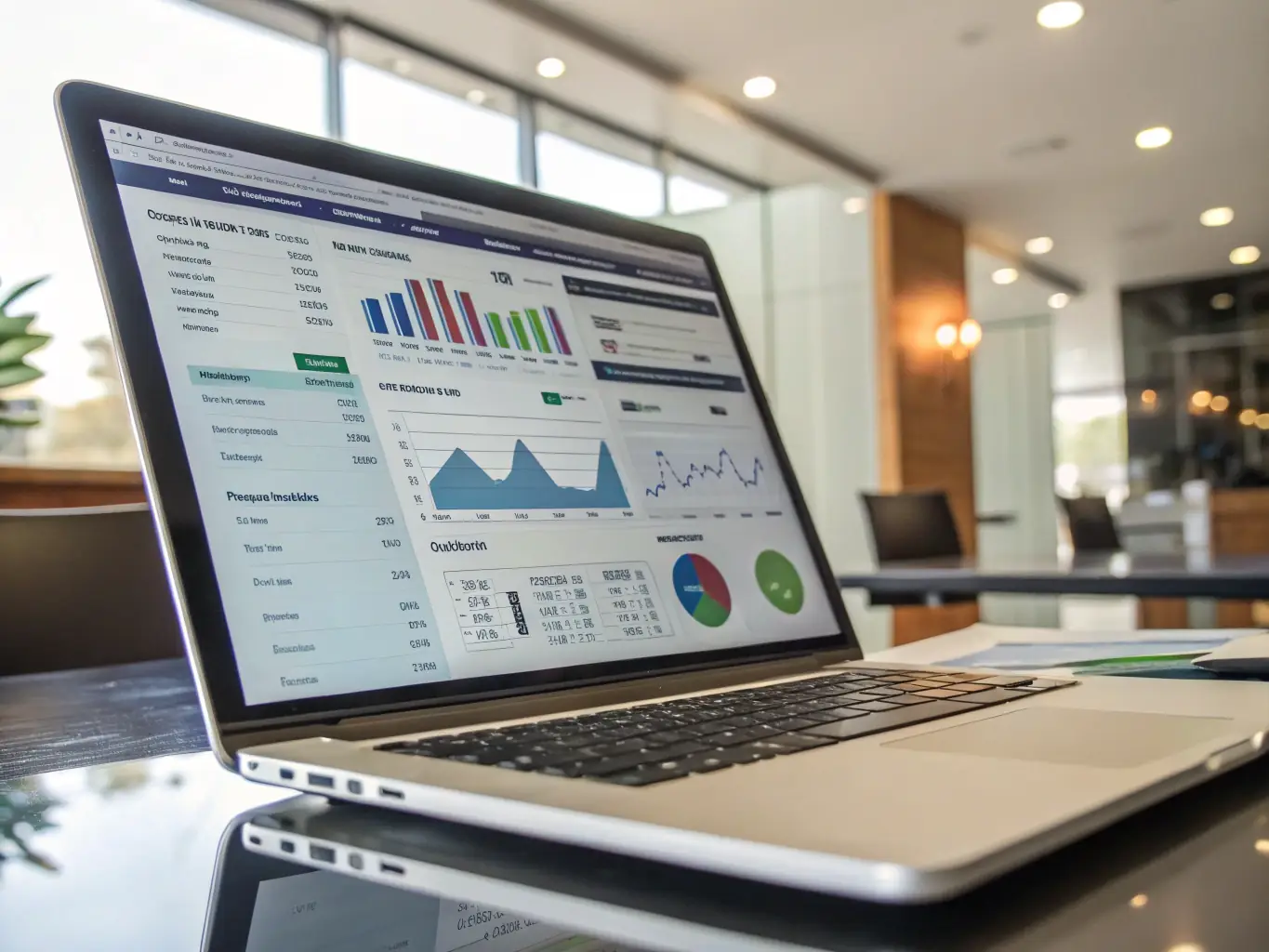 A line icon showing a KPI dashboard with upward trending graphs, representing measurable outcomes.